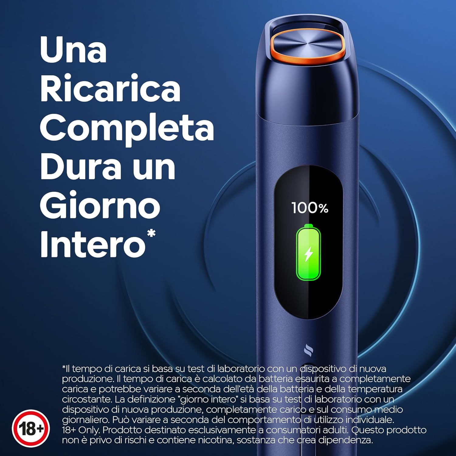 glo™ Hilo Navy Blu — batteria giornata intera display 100%
