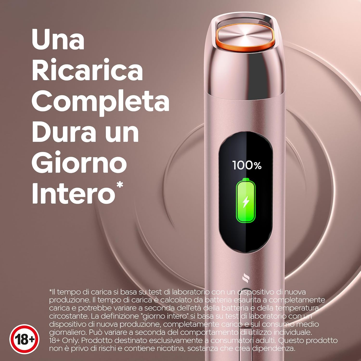 glo™ Hilo Rosa Perla — batteria giornata intera display 100%