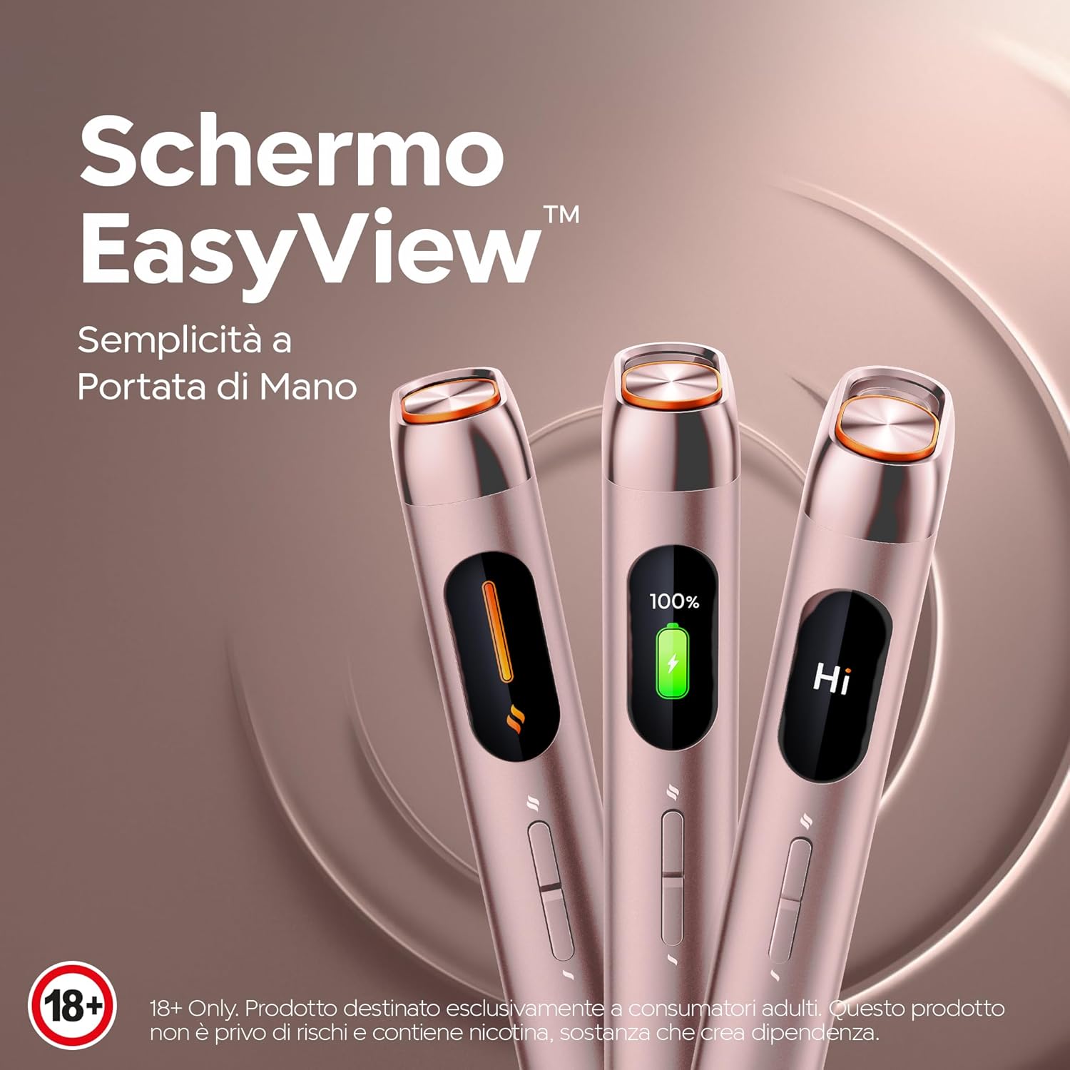 glo™ Hilo Rosa Perla — schermo EasyView tre modalità